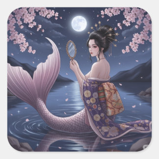 Sticker Carré Sakura Gaze