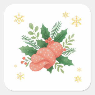 Sticker Carré Salami de Noël