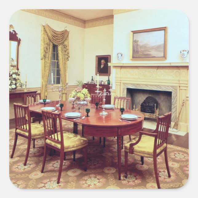 Sticker Carré Salle à manger White Hall, près de Charleston (Devant)
