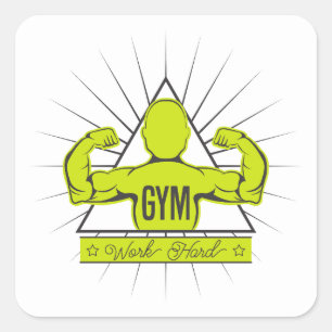 Sticker Carré Salle de sport / Fitness propre transpirer maint