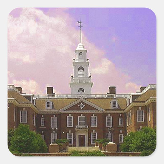 Sticker Carré Salle législative Capitole d'État du Delaware à Do (Devant)