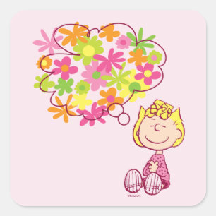 Sticker Carré Sally pense aux fleurs