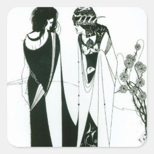 Sticker Carré Salome avec sa mère, Herodias, 1894 (litho) (b/