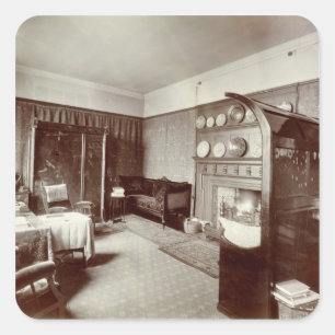 Sticker Carré Salon, Chambre de Kelmscott, Londres, 1896 (photo