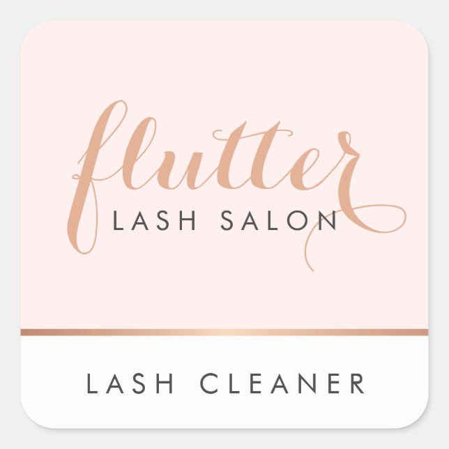 Sticker Carré Salon simple Rose Gold Lash Logo rose (Devant)