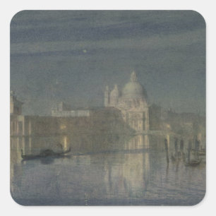 Sticker Carré Salut Santa Maria Della, Venise, clair de lune,
