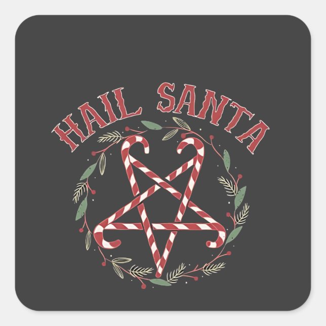 Sticker Carré Salut Satan Noël Krampus Xmas Devil Candy (Devant)