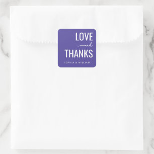 Sticker Carré Salutation Typographique Violet Chaud