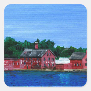 Sticker Carré Salutations de Gloucester, MA