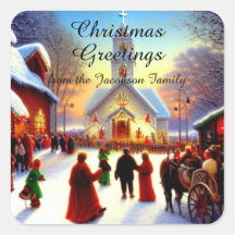 Salutations de Noël Villages Aller À Church Kitsch