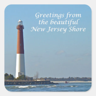 Sticker Carré Salutations du New Jersey - Barnegat Light