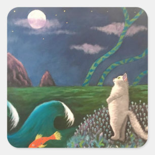 Sticker Carré Salute de lune