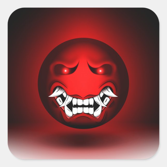 Sticker Carré Samouraïmoji (Devant)