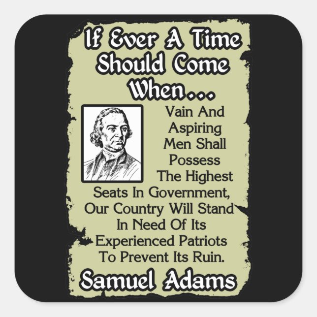 Sticker Carré Samuel Adams : Patriotes expérimentés (Devant)