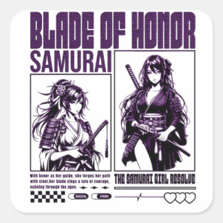 Sticker Carré Samurai