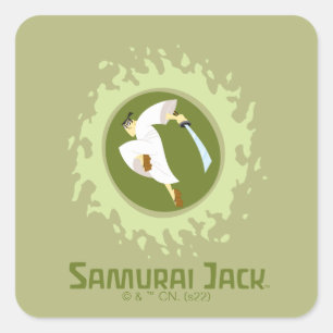 Sticker Carré Samurai Jack Leaping Graphic