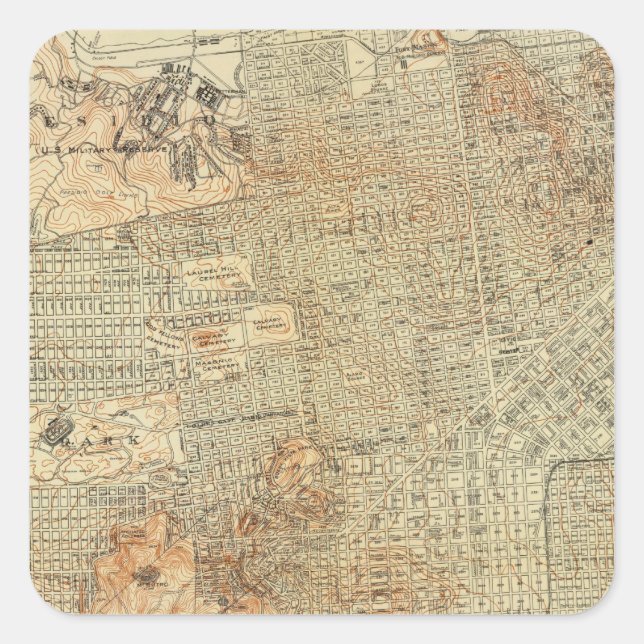 Sticker Carré San Francisco 5 (Devant)