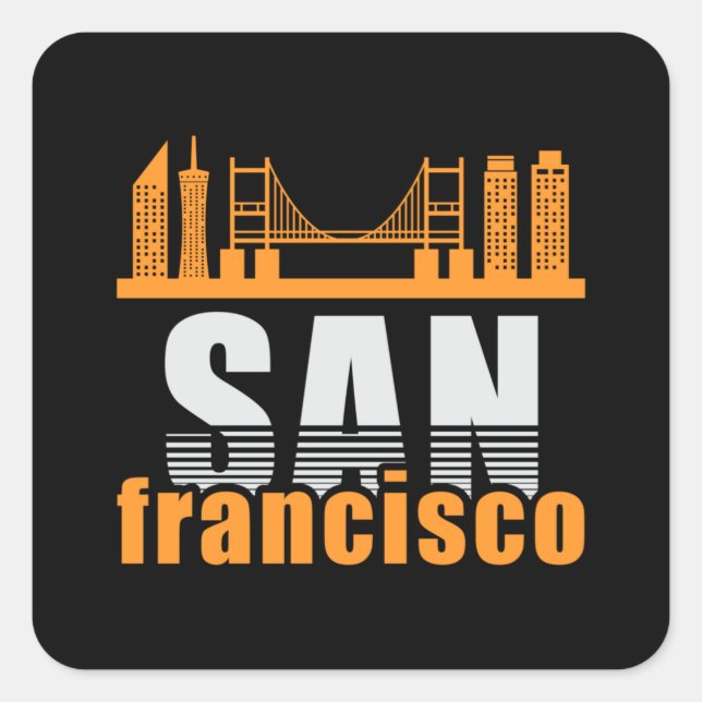 Sticker Carré San Francisco USA City Cityscape Skyline Idée cade (Devant)