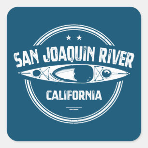 Sticker Carré San Joaquin River Californie Kayak