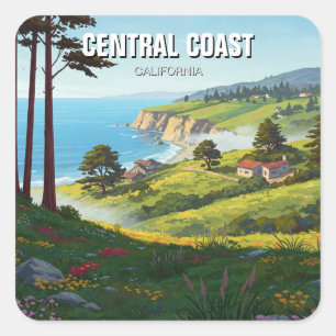 Sticker Carré San Luis Obispo Californie Côte centrale