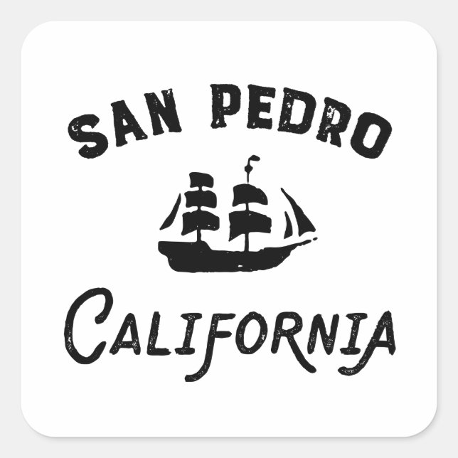 Sticker Carré San Pedro Port de Los Angeles Californie Tall Ship (Devant)