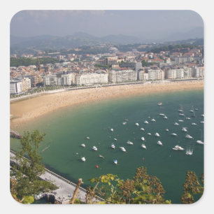 Sticker Carré San Sebastian, Espagne. La ville basque de San