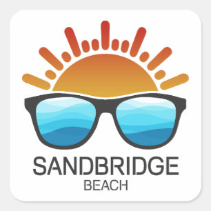 Sticker Carré Sandbridge Beach Virginia Lunettes de soleil