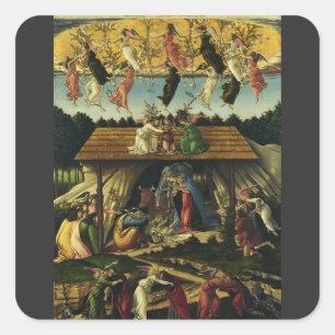 Sticker Carré Sandro Botticelli - La Nativité mystique – Beaux-a
