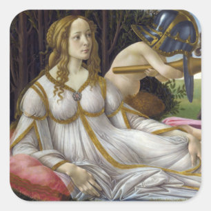 Sticker Carré Sandro Botticelli - Vénus et Mars