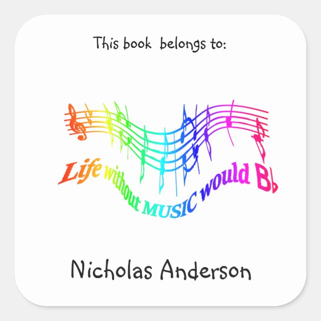 Sticker Carré Sans Musique La vie serait B Plat Fun Boplate art (Devant)