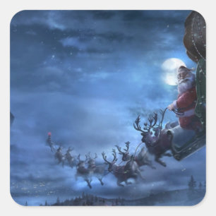 Sticker Carré Santa Claus
