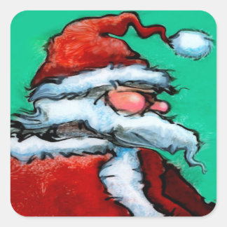 Sticker Carré Santa Claus