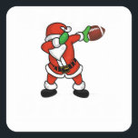 Sticker Carré Santa Claus dabbing Christmas Football toucher<br><div class="desc">Les conceptions de football du Père Noël feront un cadeau cool pour le garçon ou la fille aimant toucher</div>