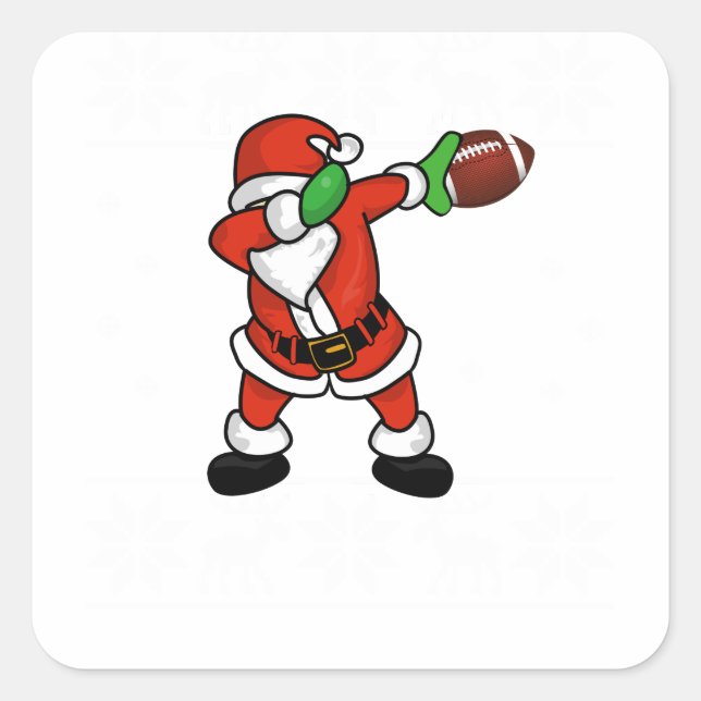 Sticker Carré Santa Claus dabbing Christmas Football toucher (Devant)