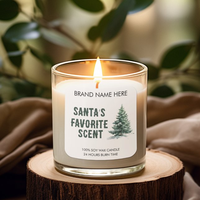 Sticker Carré Santa's Favorite Smell | Modern Candle Labels (Créateur téléchargé)