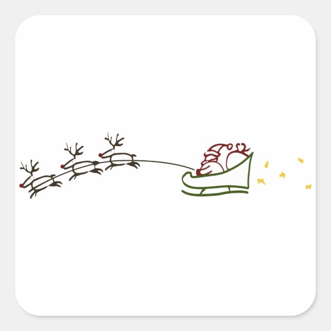 Sticker Carré Santas Sleigh (Devant)