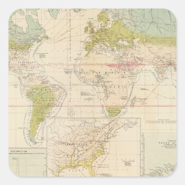 Sticker Carré Santé, maladie (Devant)