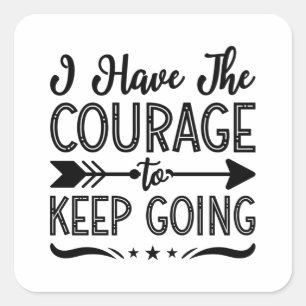 Sticker Carré Santé Mentale J'Ai Le Courage Anxiété Anxie