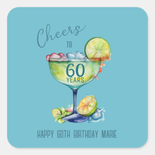 Sticker Carré Santé pour les 60 ans, anniversaire marquant