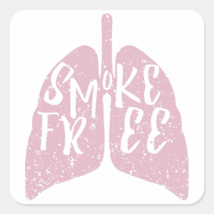 Sticker Carré Santé pulmonaire Fumée libre