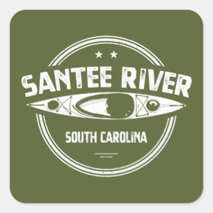 Sticker Carré Santee River Caroline du Sud Kayaking