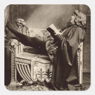 Sticker Carré Sarah Bernhardt (1844-1923) comme Hamlet dans le
