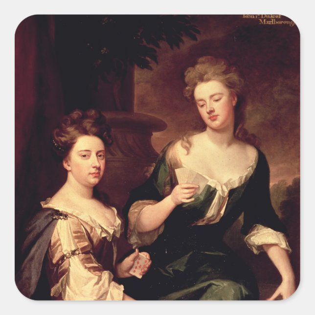 Sticker Carré Sarah, duchesse de Marlborough jouant (Devant)