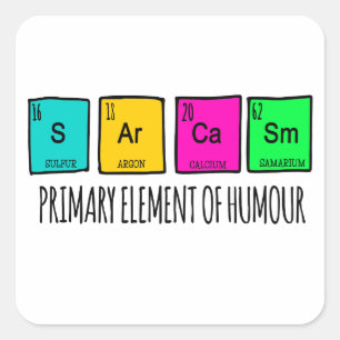 Sticker Carré Sarcasme Éléments principaux de l'Humour