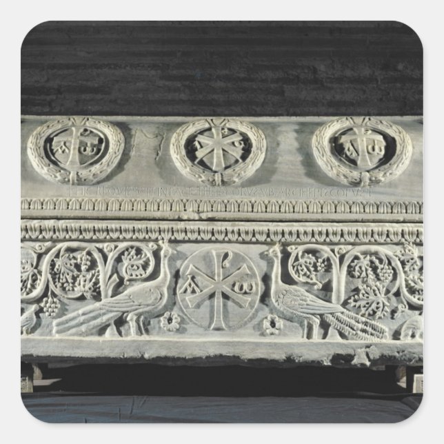 Sticker Carré Sarcophage de l'évêque Théodore (Devant)