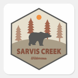 Sticker Carré Sarvis Creek Wilderness Colorado Bear