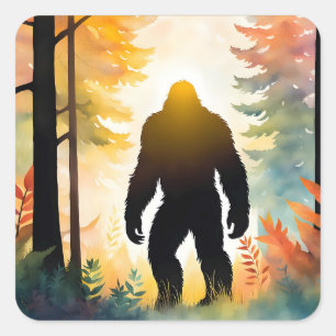 Sticker Carré Sasquatch d'automne Paysage coloré