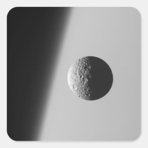 Sticker Carré Saturn's moon Mimas