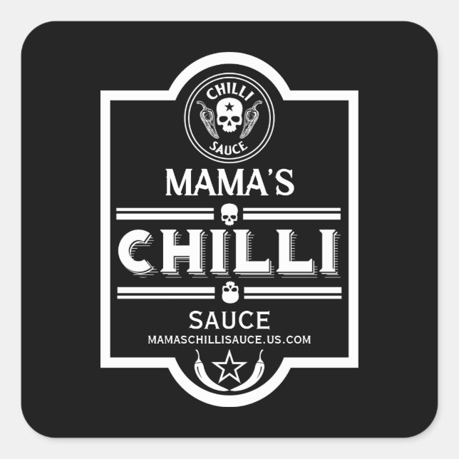 Sticker Carré Sauce chili maison (Devant)