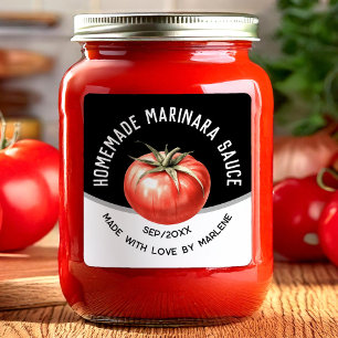 Sticker Carré Sauce marinara maison modifiable à la tomate rouge